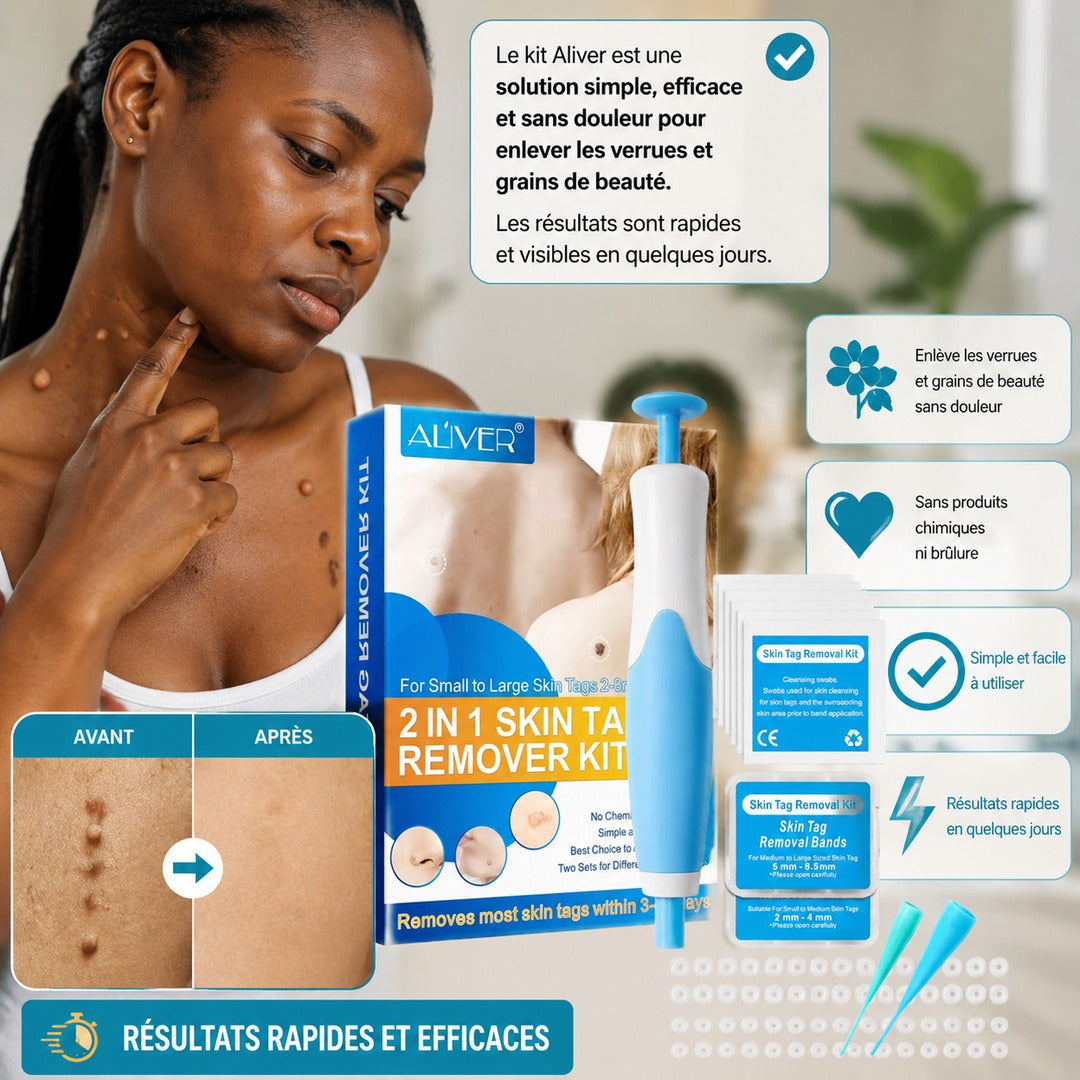 Kit de retrait de verrues et grains de beauté Aliver/ Homme et Femme