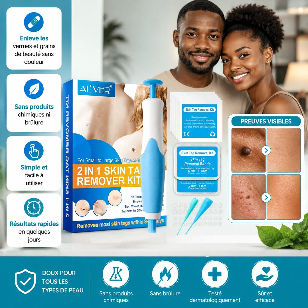 Kit de retrait de verrues et grains de beauté Aliver/ Homme et Femme