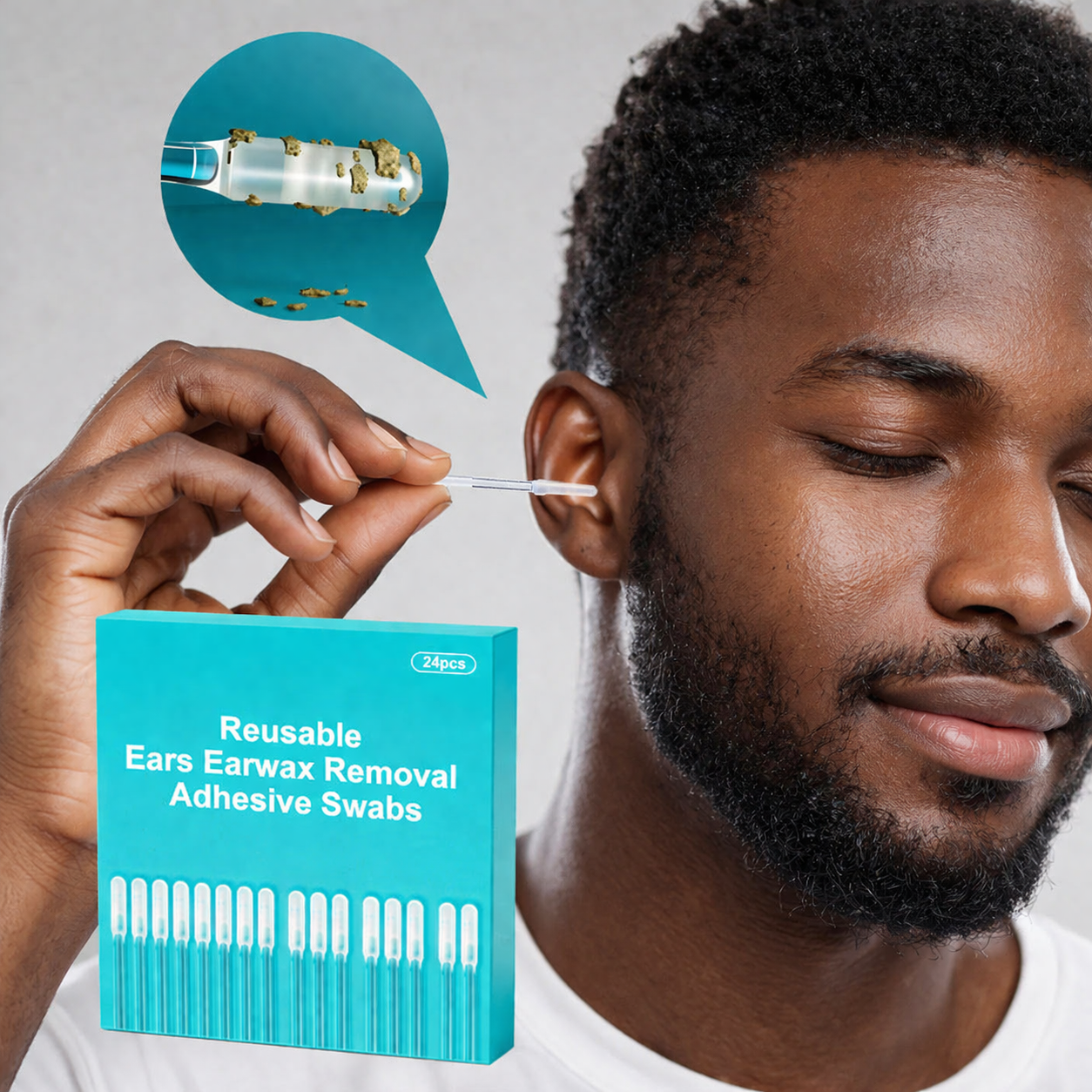 Bâtonnets Lavables pour l’Hygiène des Oreilles – Boîte de 24